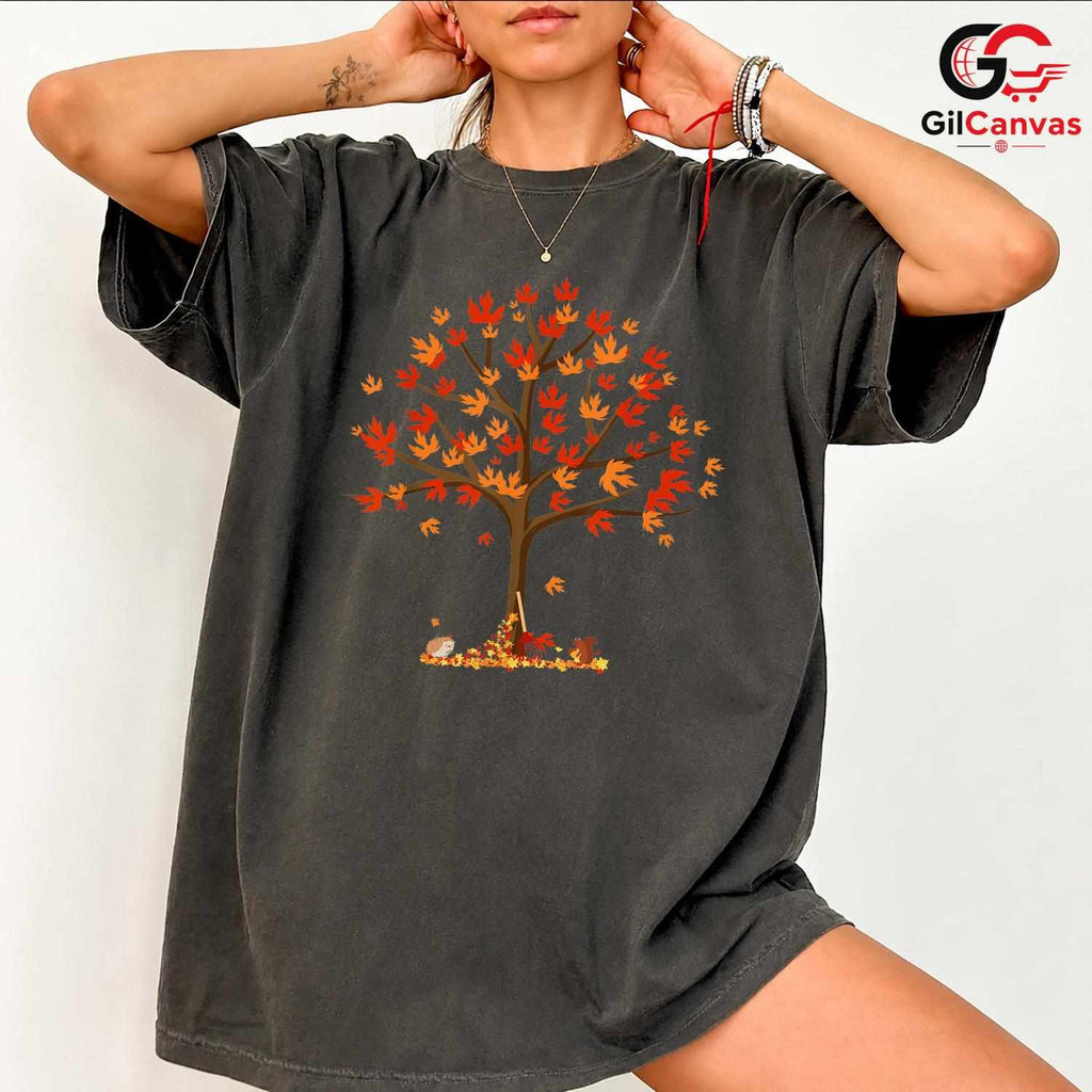Fall Tree Nature Lover T-Shirt Unisex Cozy Autumn Seasonal Gift Kids Adults