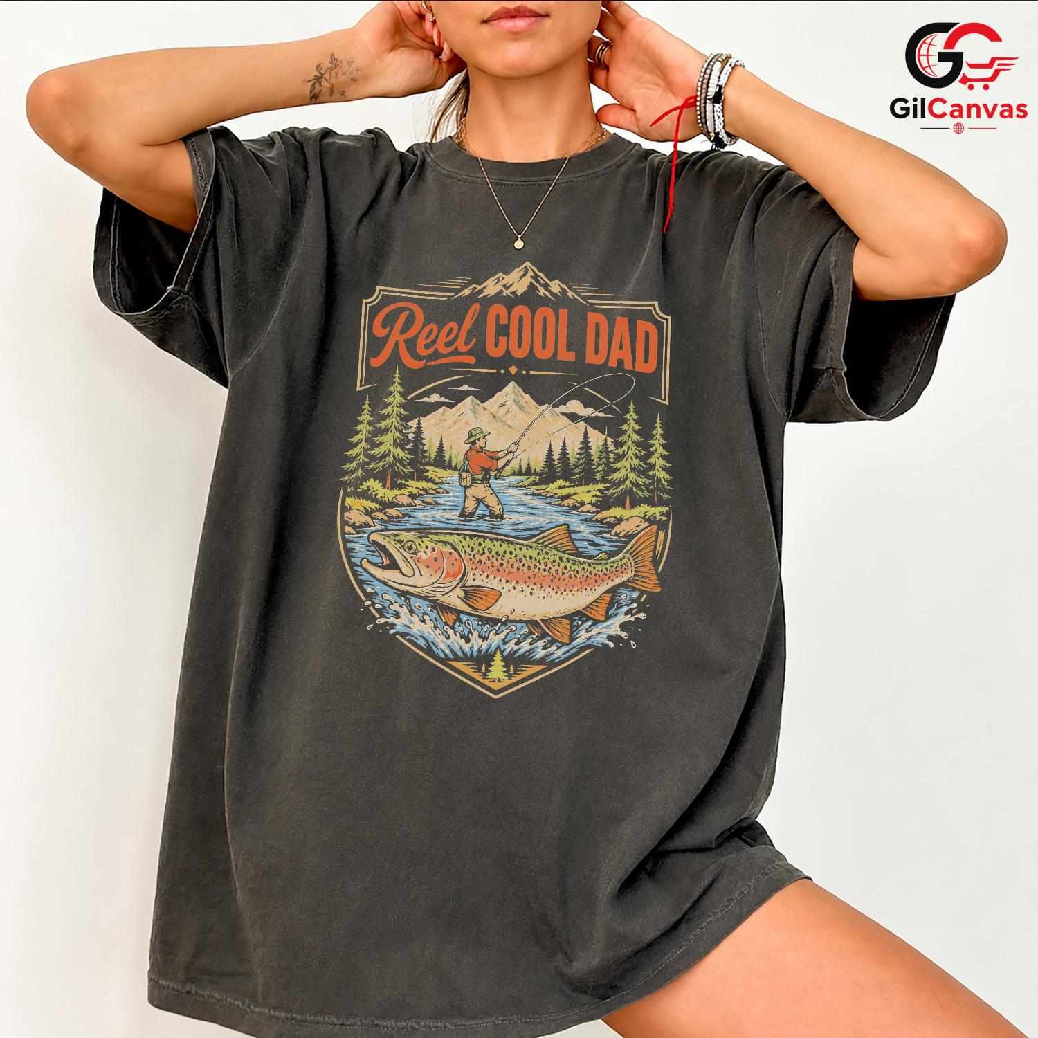 Fathers Day Trout Fishing T-Shirt Outdoor Angler Dad Unisex Graphic Apparel