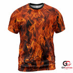 Fiery Flames 3D T-Shirt, Spooky Unisex Halloween Tee Gift For Festive Parties