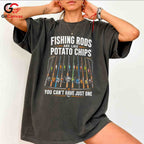 Fishing Day Graphic T-Shirt Sporty Rods Chips Enthusiast Fun Unisex Apparel