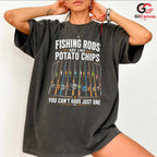 Fishing Day Graphic T-Shirt Sporty Rods Chips Enthusiast Fun Unisex Apparel