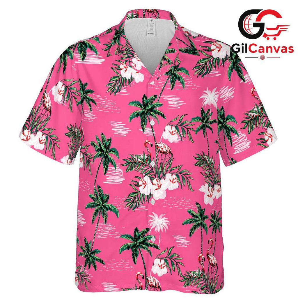 Flamingo Hawaiian Shirt for Women, Stylish Tropical Fun Summer Gatherings