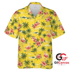 Flamingo Party Hawaiian Shirt For Unisex Summer Beach Tropical Floral Print