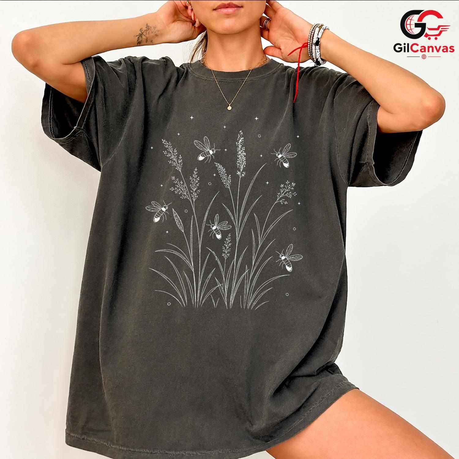 Floral Beekeeping Eco T-Shirt Nature Lover Graphic Unisex Custom Apparel Tee