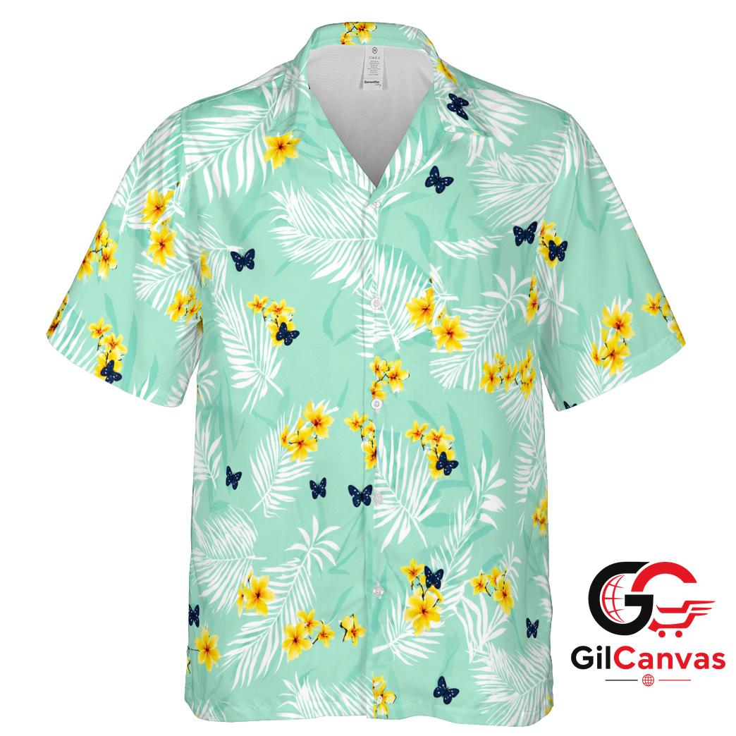 Floral Design Hawaiian Shirt For Unisex Summer Vacation Tropical Style Wear