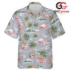 Floral Flamingo Tropical Shirt, Premium Mens Apparel For Summer Vacations