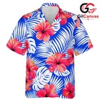 Floral Pattern Hawaiian Shirt, Casual Beach Attire Men Summer Vacations