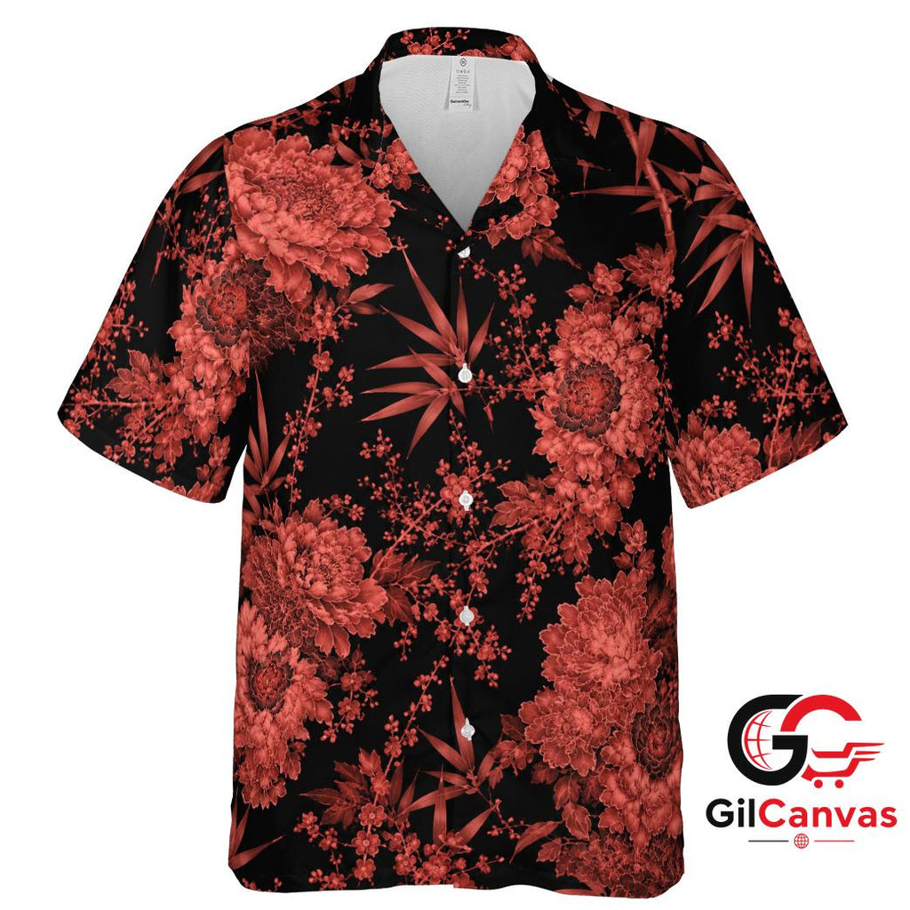 Floral Print Men Hawaiian Shirt Summer Party Casual Style Comfortable Fits