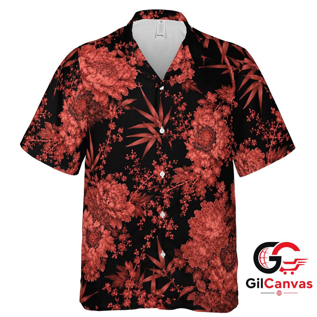 Floral Print Men Hawaiian Shirt Summer Party Casual Style Comfortable Fits