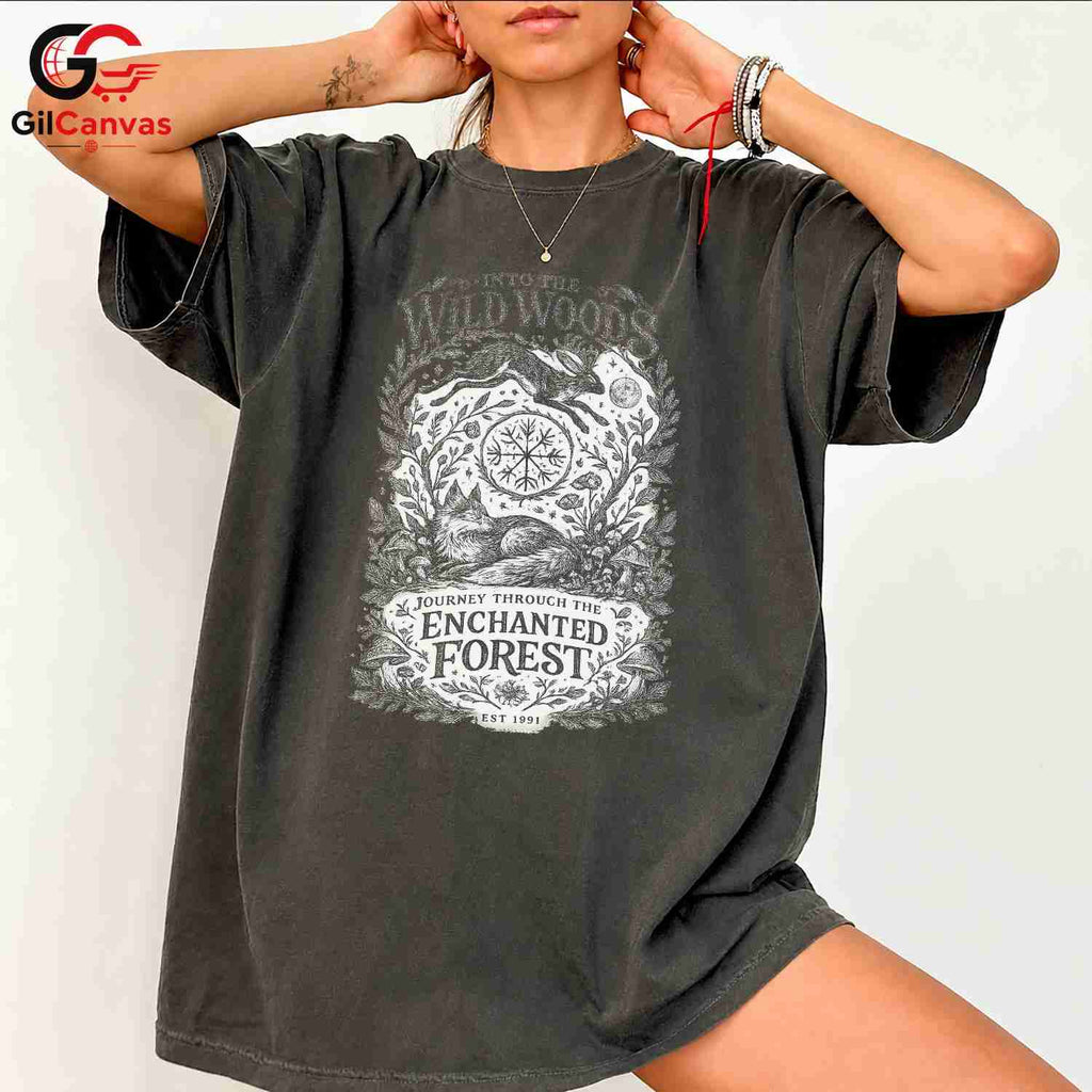 Forest Animal T-Shirt Men Women Outdoor Enthusiast Nature Graphic Apparel Tee