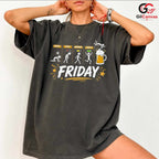 Friday Stickman Beer Mug T-Shirt Funny Weekend Party Unisex Graphic Apparel Tee