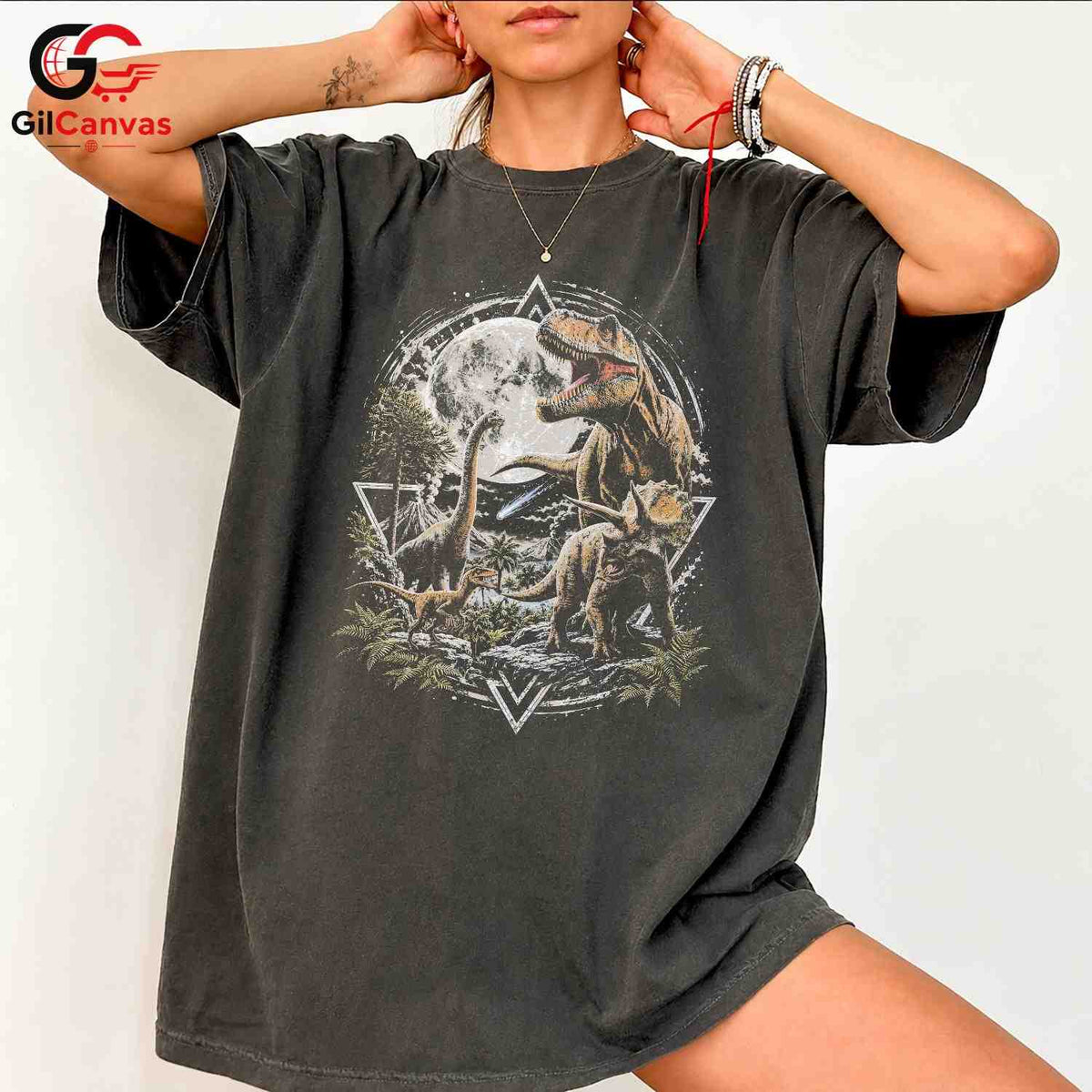 Fun Dinosaur Halloween T-Shirt Unisex TRex Triceratops Party Gift Kids Graphic