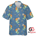 Fun Dinosaur Tee Hawaiian Shirt For Summer Parties Unisex Tropical Outfit