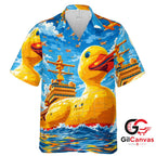 Fun Duck Print Hawaiian Shirt Perfect For Men Summer Beach Lovers Casual Wear