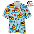 Fun Sloth Relaxed Fit Shirt, Unisex Beachwear for Summer Vacation Trips
