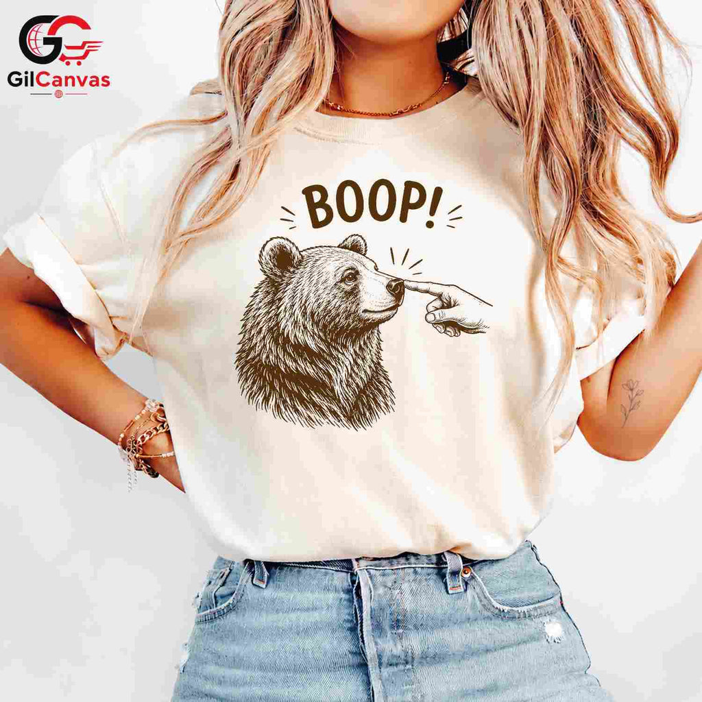Funny Bear Boop T-Shirt Cute Animal Lover Occasion Gift Men Women Graphic Tee