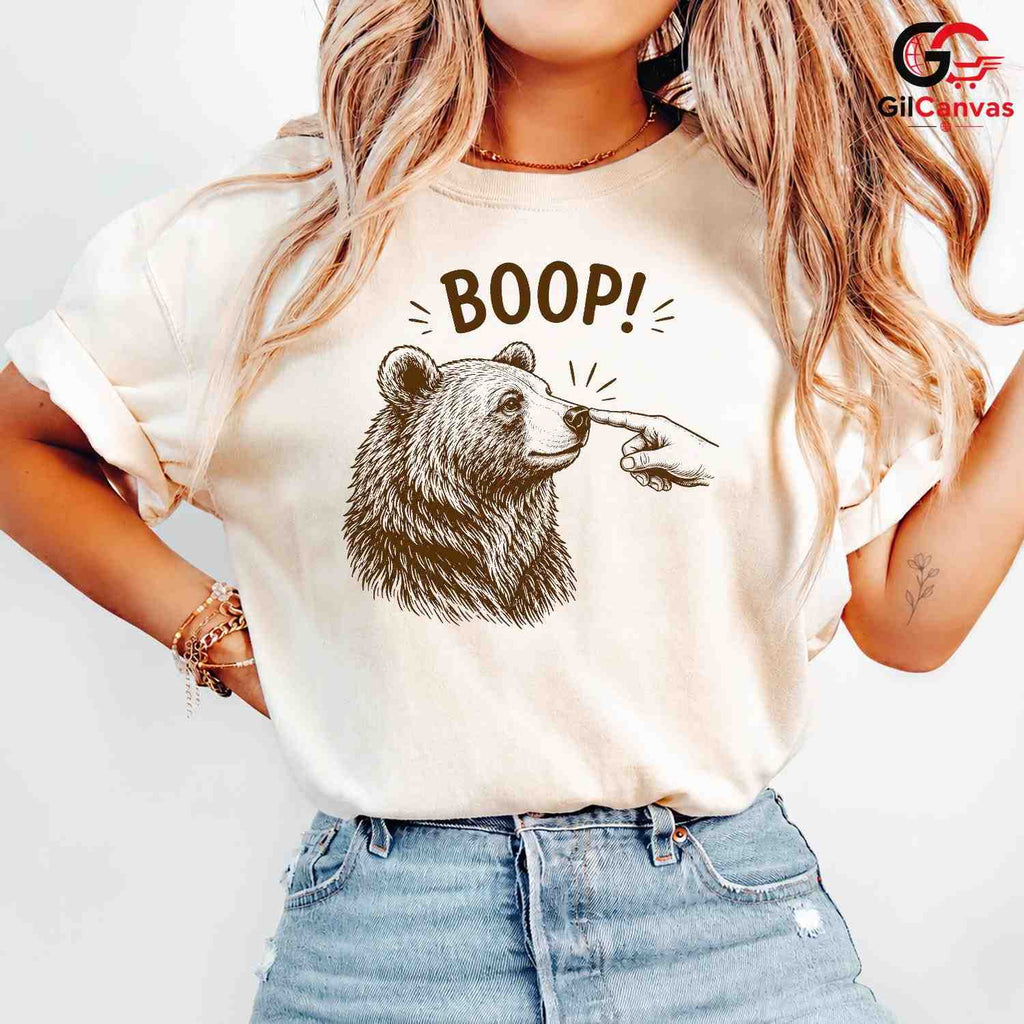 Funny Bear Boop T-Shirt Cute Animal Lover Occasion Gift Men Women Graphic Tee