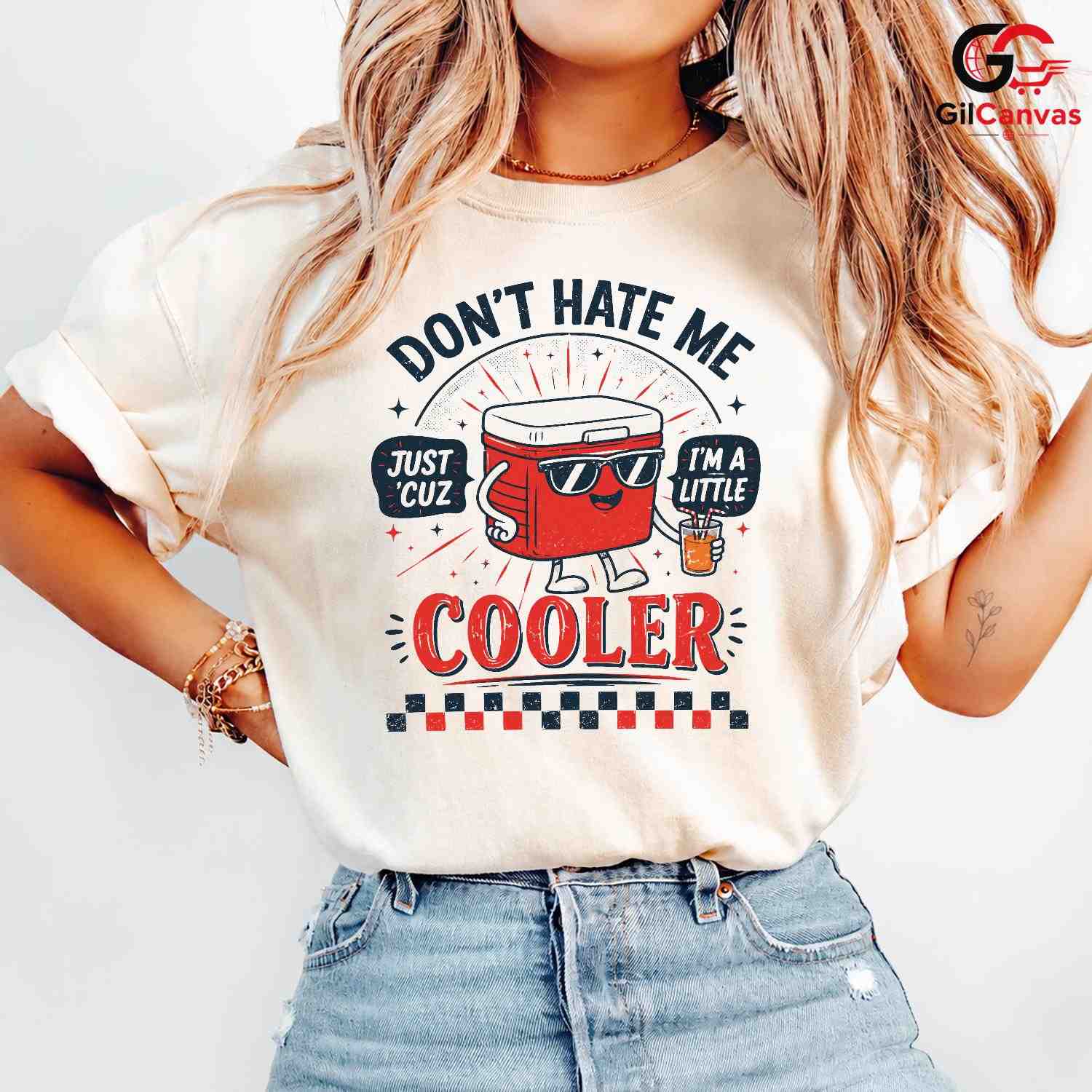 Funny Cooler Character T-Shirt Summer Event Humor Graphic Unisex Tee Gift