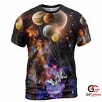 Galaxy Astronaut Art 3D T-Shirt, Cool Unisex Cosmic Graphic Tee Gift For Birthdays