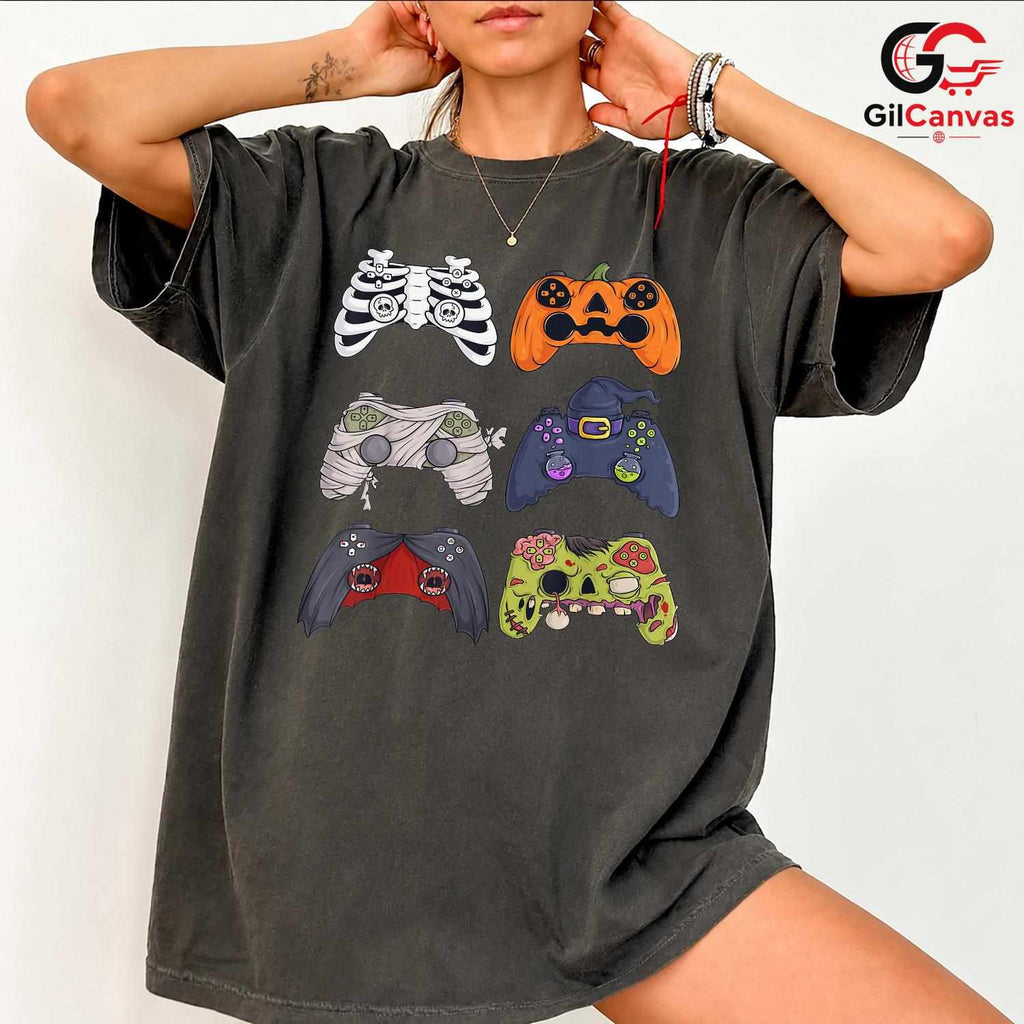 Gaming Controller Spooky T-Shirt Unisex Fun Halloween Gamer Gift Idea For Kids