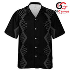 Geometric Black White Aloha Shirt, Abstract Mens Apparel Holiday Summer Vacation