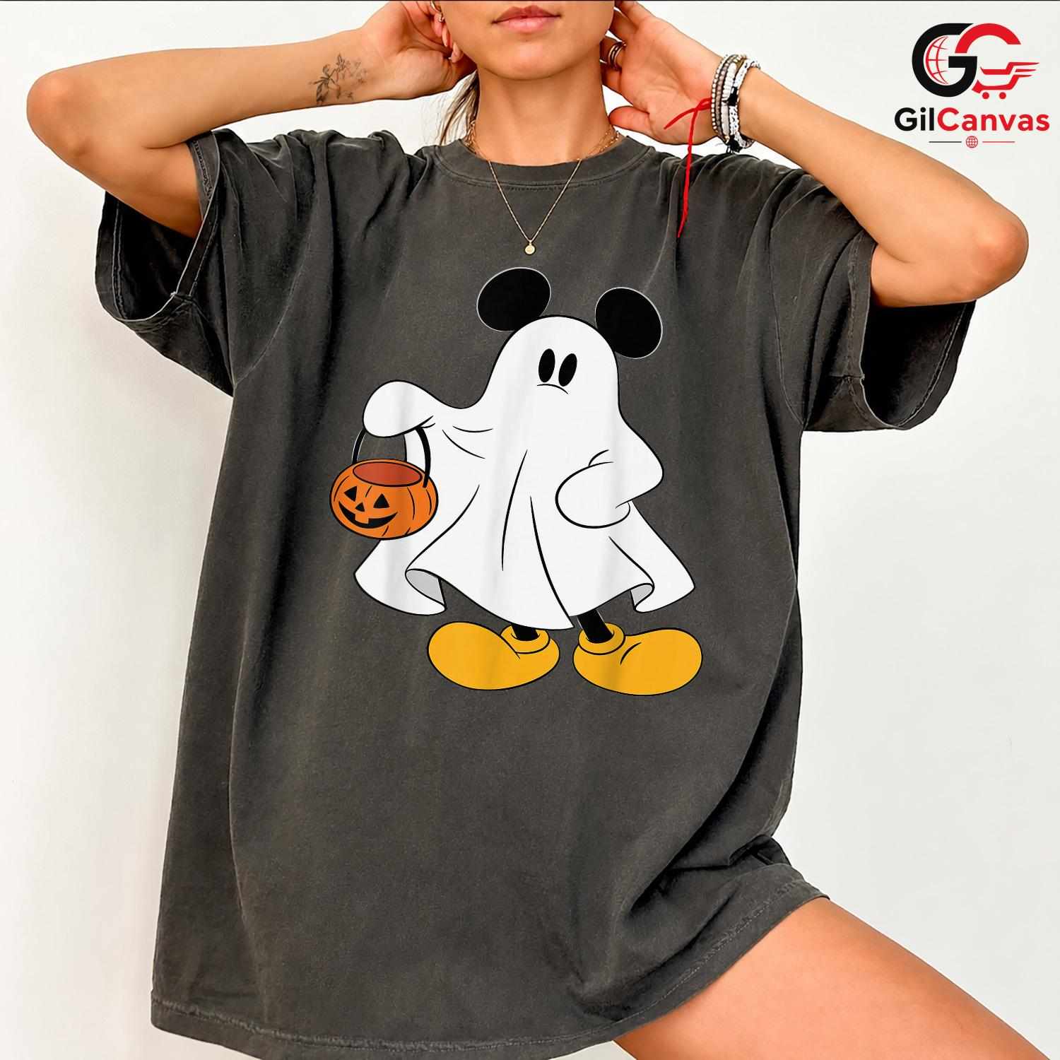 Ghost Cartoon Mouse Tee Shirt Unisex Fun Halloween Costume Gift Idea For Kids