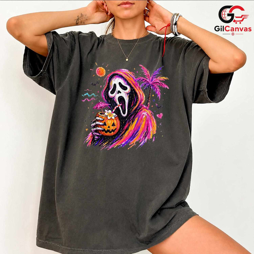 Ghost Character Halloween T-Shirt Unisex Spooky Party Celebration Gift Adults