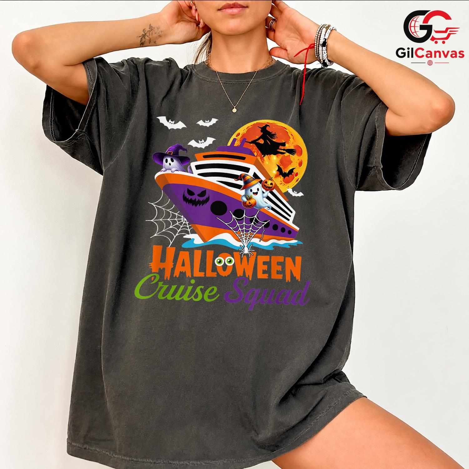 Halloween Cruise Squad Tee Shirt Unisex Spooky Trip Gift For Kids And Adults