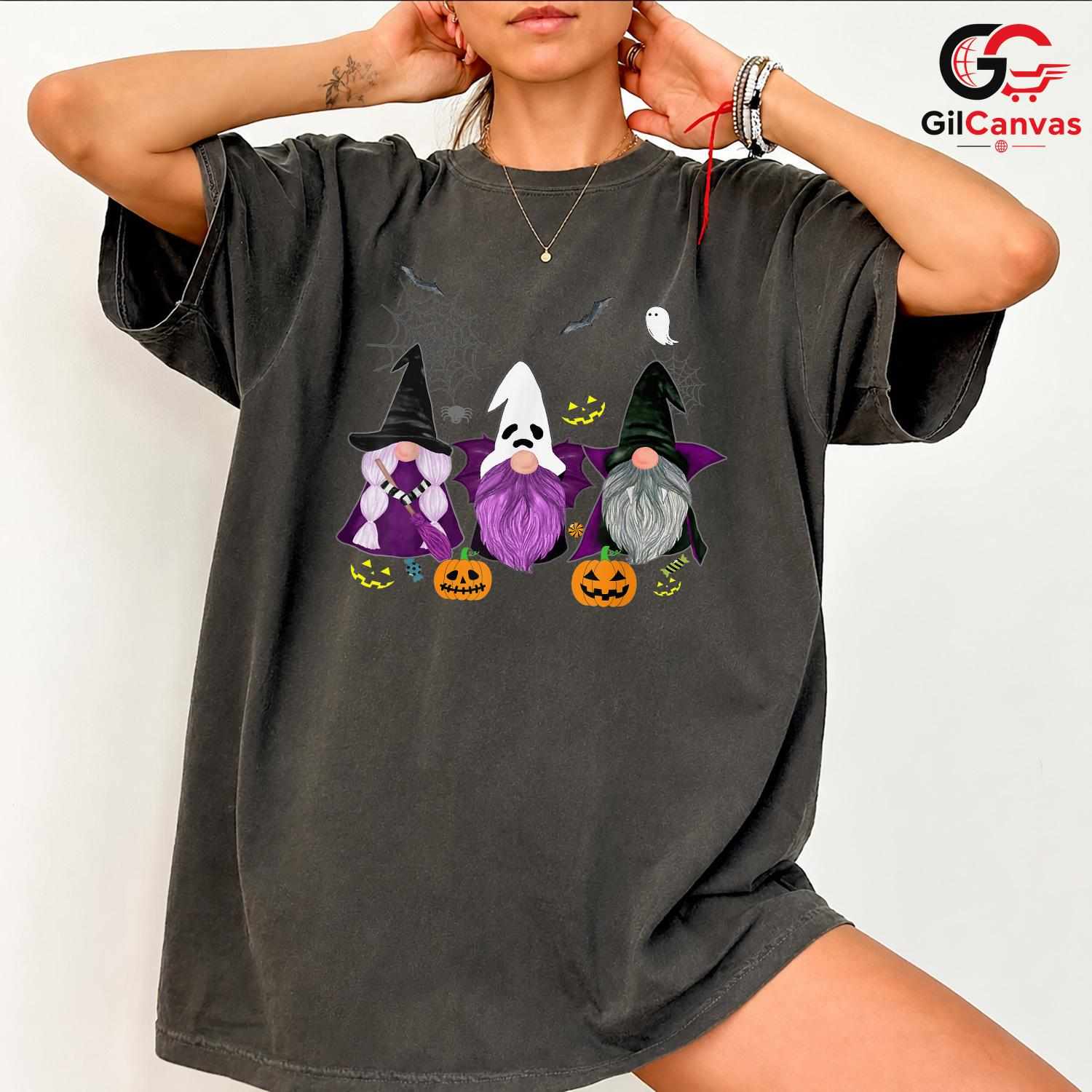Halloween Gnome Spooky Tee Shirt Unisex Fun Fall Celebration Gift For Kids