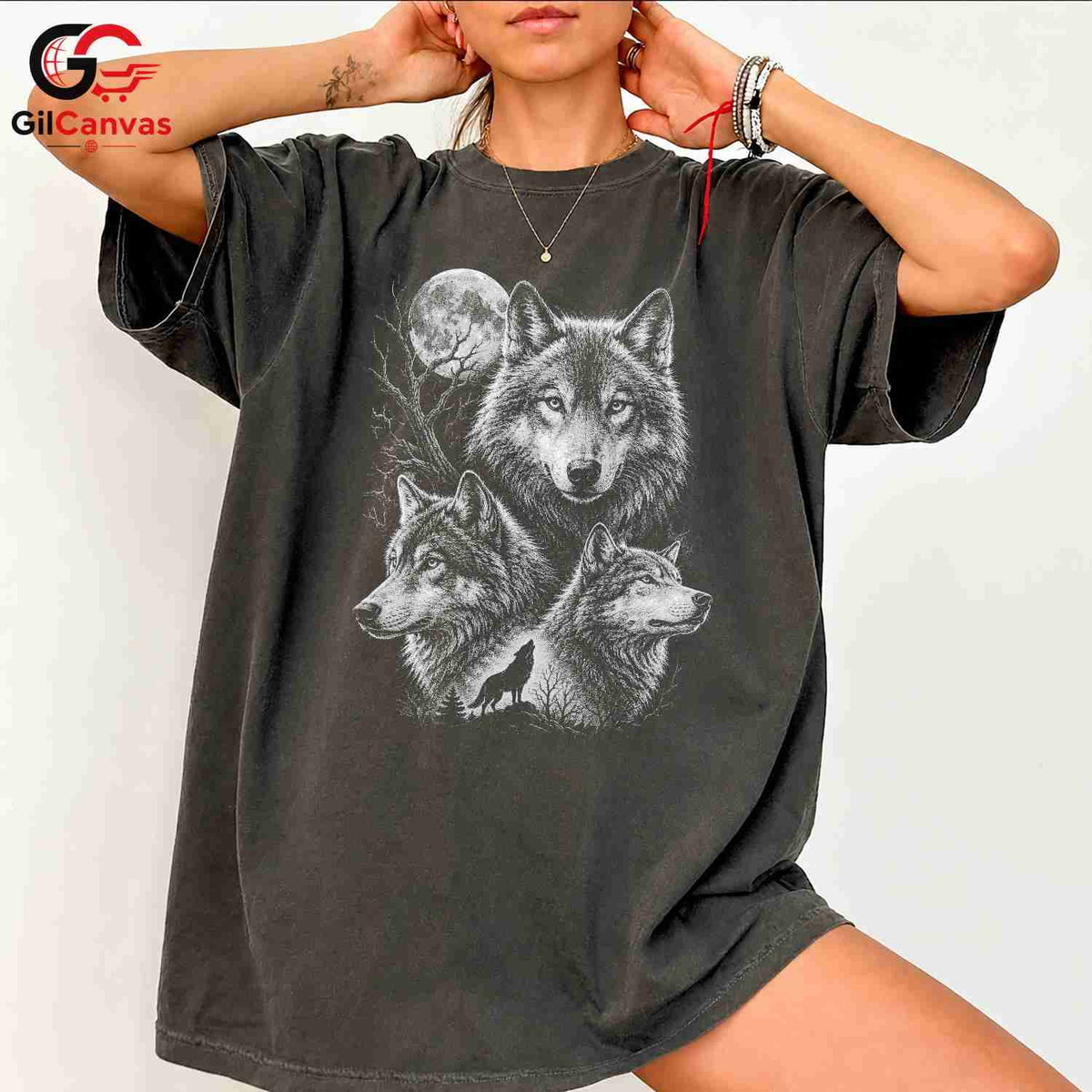Halloween Wolf Graphic Tee Animal Nature Fan Perfect Gift Men Women Apparel