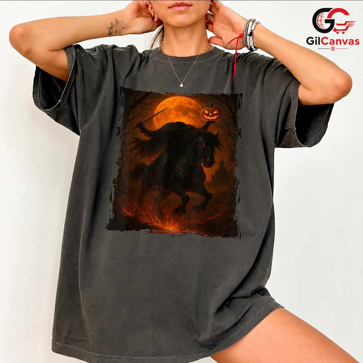 Headless Horseman Spooky T-Shirt Unisex Fun Halloween Gift Idea For Adults