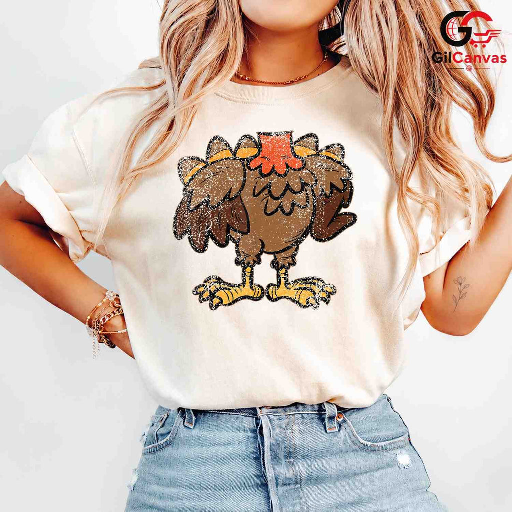 Headless Turkey Funny T-Shirt Unisex Vintage Thanksgiving Dinner Gift Family