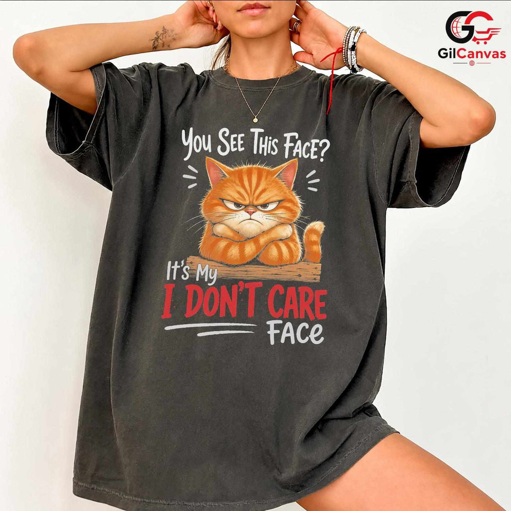 I Dont Care Grumpy Cat T-Shirt Sarcastic Everyday Humor Unisex Feline Lover Tee