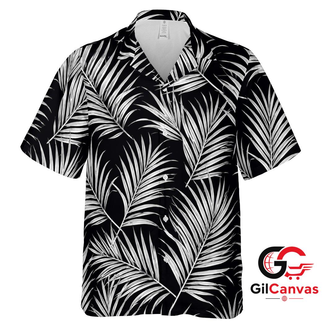 Leaf Print Tee Hawaiian Shirt For Summer Parties Unisex Tropical Casual Wear