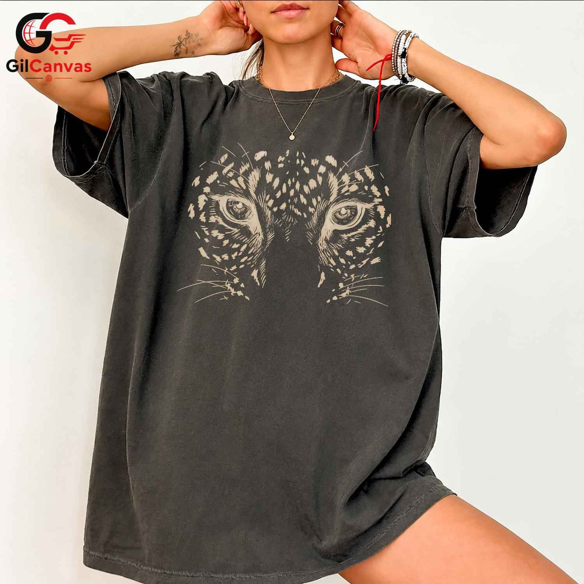 Leopard Eye Wild Cat Tee Shirt Animal Lover Unisex Graphic Fashion Apparel