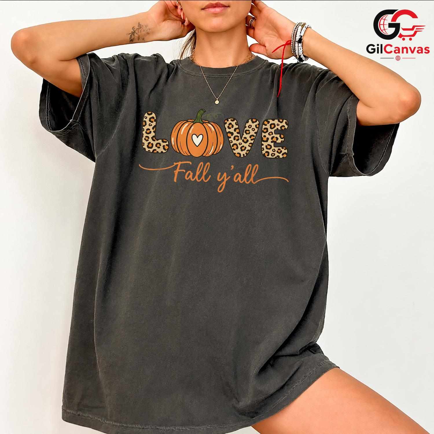 Leopard Pumpkin Fall T-Shirt Unisex Cute Autumn Graphic Gift Women And Teens