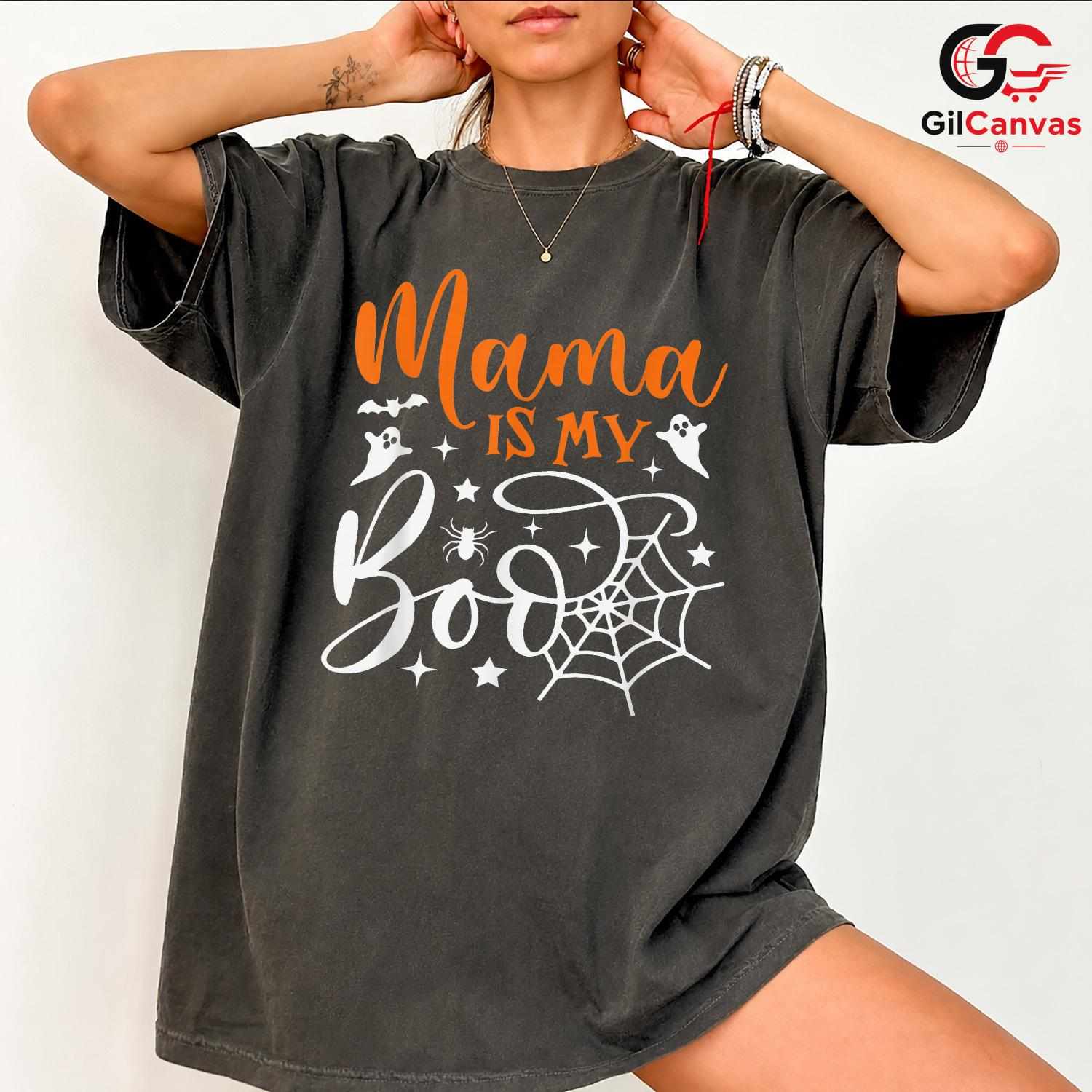 Mama Is My Boo Spooky Tee Shirt Unisex Fun Halloween Family Celebration Gift