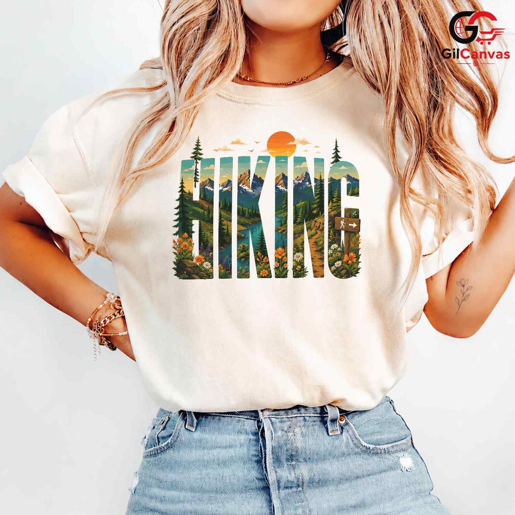 Mountain Hiking Graphic Tee Outdoor Activity Adventure Wear Unisex Gift Idea