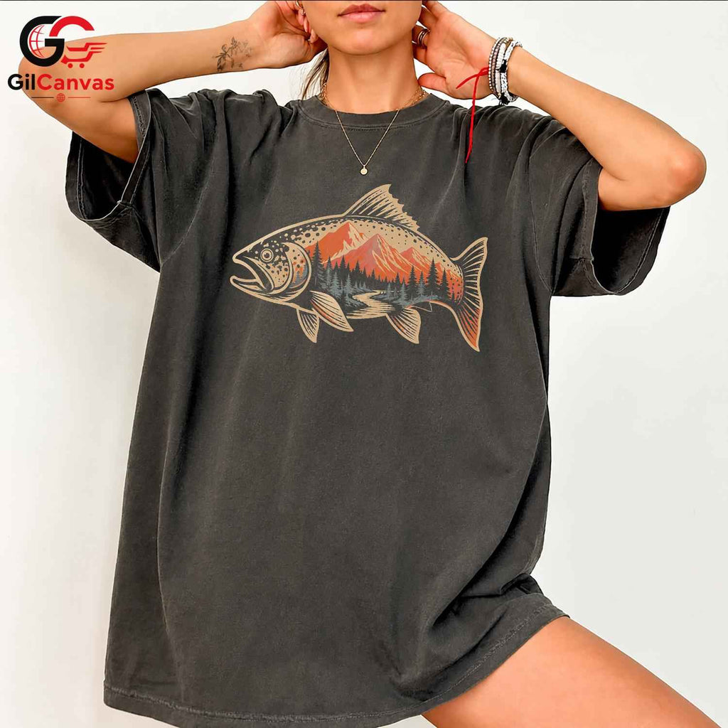 Mountain Trout Fishing Shirt Outdoor Enthusiast Perfect Gear Unisex Apparel