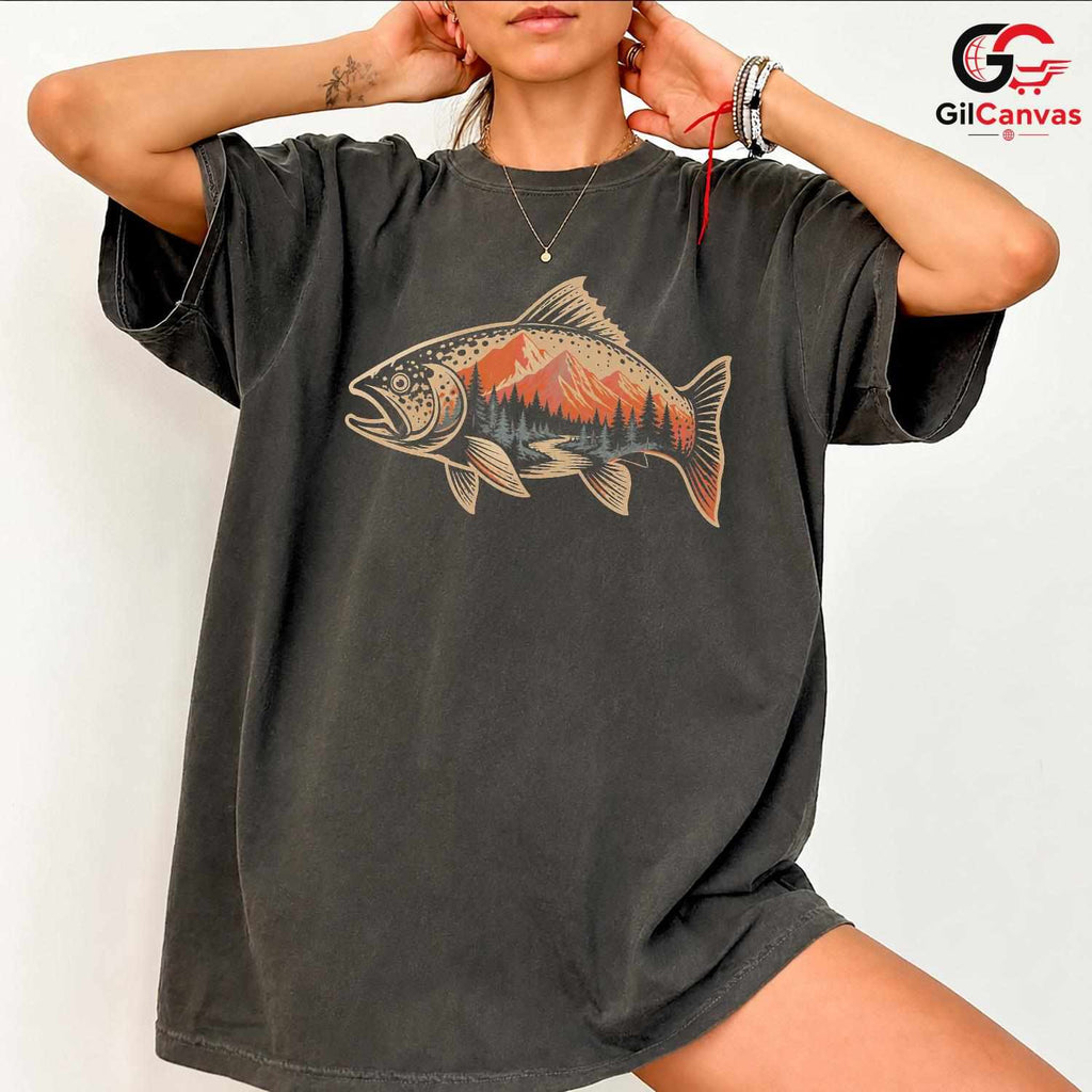 Mountain Trout Fishing Shirt Outdoor Enthusiast Perfect Gear Unisex Apparel