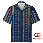 Navy Tropical Hawaiian Shirt For Summer Events Unisex Beach Casual Outfits