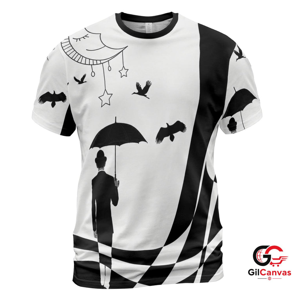 Night Sky Moon 3D T-Shirt, Stylish Unisex Halloween Tee Gift For Art Lovers
