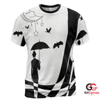 Night Sky Moon 3D T-Shirt, Stylish Unisex Halloween Tee Gift For Art Lovers
