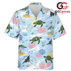 Ocean Life Coral Reef Shirt, Premium Unisex Sea Turtle Top For Summer Beach
