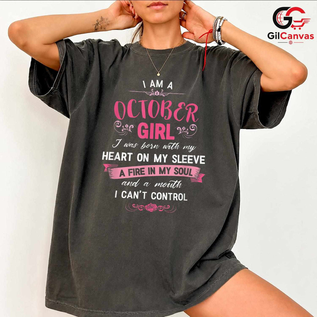 October Girl Birthday Tee Shirt Unisex Cute Fun Celebration Gift For Her