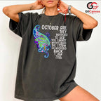 October Girl Butterfly T-Shirt Unisex Nature Lover Birthday Gift Idea For Her