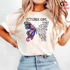 October Girl Butterfly Tee Shirt Unisex Celebration Birthday Gift Idea For Her