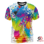 Paint Splash Art 3D T-Shirt, Vibrant Unisex Festival Graphic Tee For Summer