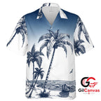 Palm Tree Beach Hawaiian Shirt Perfect For Men Tropical Style Summer Attire