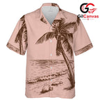 Palm Tree Beach Hawaiian Tee, Lightweight Unisex Casual Wear Summer Vacations